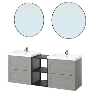 ENHET Bathroom, anthracite/grey frame, 164x43x65 cm