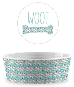 TarHong Flower Fields Single Wall Dog Bowl, aqua, small, 13.8cm/0.5L