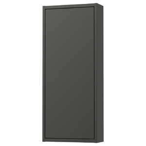 HAVBÄCK Wall cabinet with door, dark grey, 40x15x95 cm