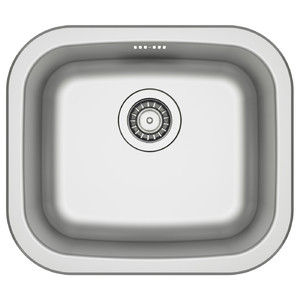 FYNDIG Single-bowl inset sink, stainless steel, 46x40 cm