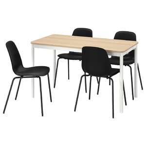 TOMMARYD / LIDÅS Table and 4 chairs, anthracite anthracite/black/black, 130x70 cm