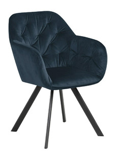 Upholstered Chair Lola, auto return, velvet, navy blue