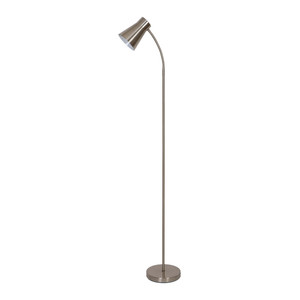 GoodHome Floor Lamp Hetange E27, brushed chrome