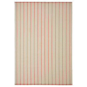 RIDSTIG Rug, flatwoven, off-white/red, 170x240 cm
