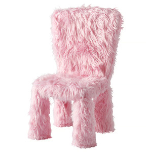 GREJSIMOJS Cover for children's chair, faux fur/pink
