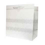 Gift Bag Glitter Lux Square Mini 14.5x15x6.5cm, white, 12pcs