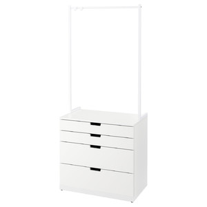 NORDLI Chest of 4 drawers, white, 80x192 cm