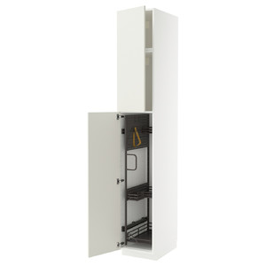 METOD High cabinet with cleaning interior, white/Veddinge white, 40x60x240 cm