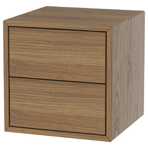 EKET Cabinet with 2 drawers, brown/walnut effect, 35x35x35 cm