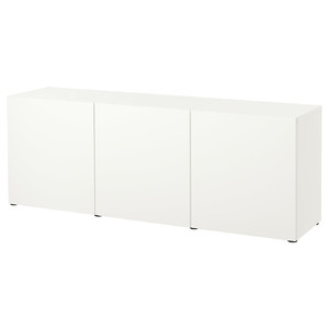 BESTÅ Storage combination with doors, white, Lappviken white, 180x42x65 cm