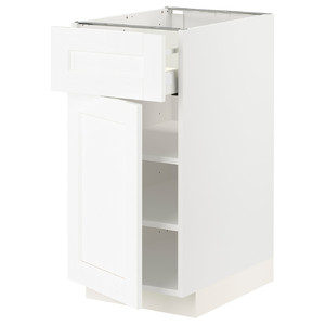 METOD / MAXIMERA Base cabinet with drawer/door, white Enköping/white wood effect, 40x60 cm