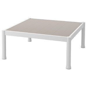 SEGERÖN Coffee table, outdoor, white/beige, 73x73 cm