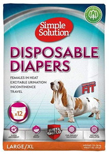 Simple Solution Disposable Female Dog Diapers – Large/XL 12pcs