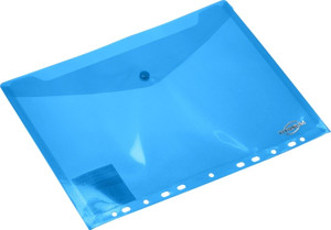 Case Envelope Plastic Wallet File A4, blue, 12pcs