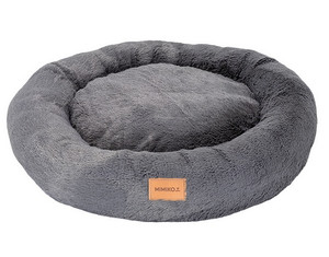 MIMIKO Pets Dog Bed Lair Shaggy Round XL 75cm, graphite