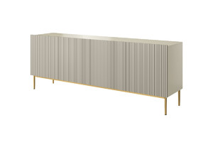 Four-Door Cabinet Nicole 200cm, cashmere, gold legs