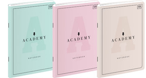 Notebook A4 60 Sheets Squared Academy Pastel 5-pack, assorted colours