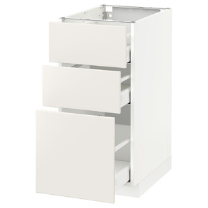 METOD / MAXIMERA Base cabinet with 3 drawers, white, Veddinge white, 40x60 cm