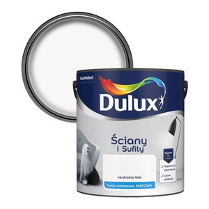 Dulux Walls & Ceiling Matt Latex Paint 2.5L, neutral white