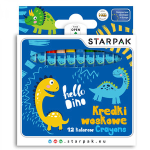 Starpak Wax Crayons 12 Colours Hello Dino