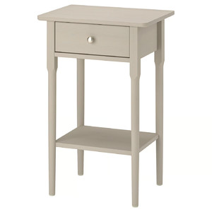 BLÄSTÅSEN Bedside table, grey-beige, 50x37x76 cm