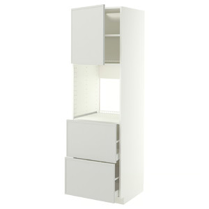 METOD/MAXIMERA Hi cab f ov w dr/2 frnts/2 hi drwrs, white/Aspudden light grey, 60x60x200 cm