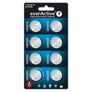 EverActive Lithium Batteries 3V, 8 pack