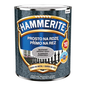 Hammerite Direct To Rust Metal Paint 0.7l, hammered silver-grey