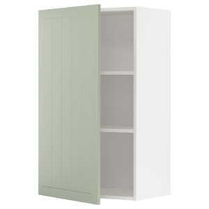 METOD Wall cabinet with shelves, white/Stensund light green, 60x100 cm