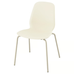 SKÅLSTA Chair, plastic beige/tubular metal/light grey-beige