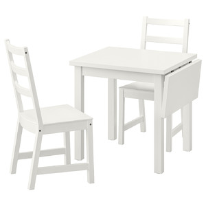 NORDVIKEN / NORDVIKEN Table and 2 chairs, white, white, 74/104x74 cm