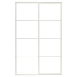 PAX Pair of sliding door frames w rail, white, 150x236 cm