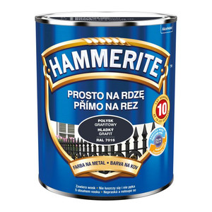Hammerite Direct To Rust Metal Paint 0.7l, gloss graphite