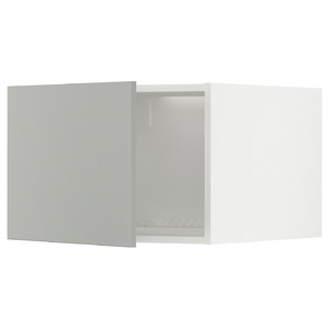 METOD Top cabinet for fridge/freezer, white/Havstorp light grey, 60x40 cm