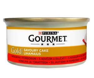 Gourmet Gold Savoury Cake Cat Food Beef with Tomatoes 85g