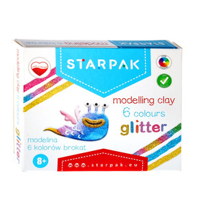 Starpak Modelling Clay with Glitter 6 Colours 8+
