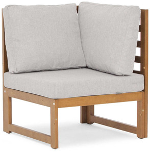 Corner Sofa Section Seat MALTA, outdoor, light brown/grey