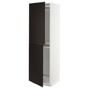 METOD High cabinet for fridge/freezer, white/Kungsbacka anthracite, 60x60x200 cm