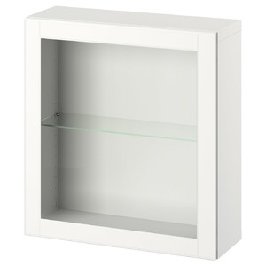 BESTÅ Wall-mounted cabinet combination, white/Ostvik white, 60x22x64 cm