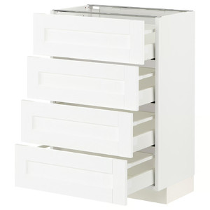 METOD / MAXIMERA Base cab 4 frnts/4 drawers, white Enköping/white wood effect, 60x37 cm
