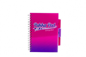 Pukka Pad A5 Project Book 100 Pages Squared PVC Cover Fusion, pink
