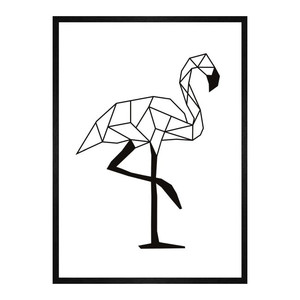 Picture Flamingo 50x70cm, black