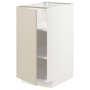 METOD Base cabinet with shelves, white/Havstorp beige, 40x60 cm