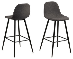 Bar Stool Wilma, grey/black