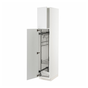 METOD High cabinet with cleaning interior, white/Stensund white, 40x60x200 cm