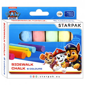 Starpak Sidewalk Chalk 6 Colours Paw Patrol