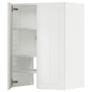 METOD Wall cb f extr hood w shlf/door, white/Stensund white, 60x80 cm