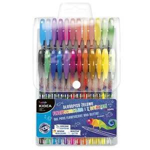 Kidea Gel Pens Fluorescent & Glitter 24 Colours