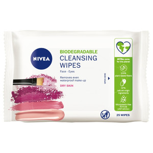 Nivea Biodegradable Cleansing Wipes for Dry Skin 97% Natural 25pcs