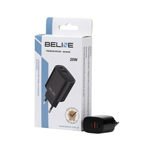Beline Wall Charger EU Plug 20W USB-C + USB-A, black